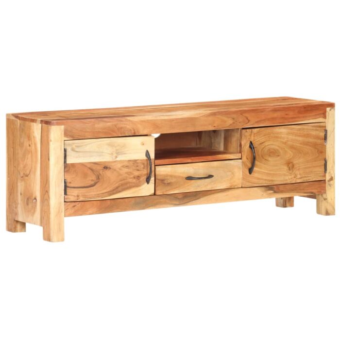 Mueble para TV de madera maciza de acacia 116x30x40 cm