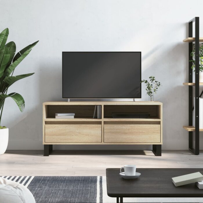 Mueble de TV madera contrachapada roble Sonoma 100x34,5x44,5 cm