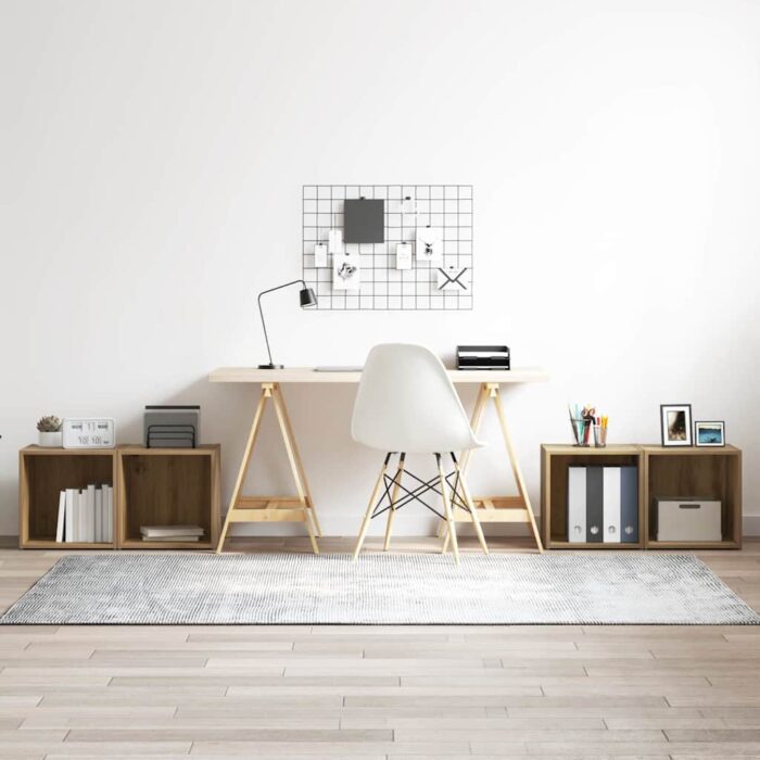 Gabinetes para TV 4 pcs Roble artesanal 37x35x37 cm Madera elaborada